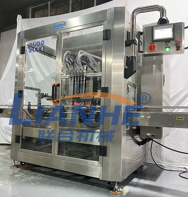 PLC 12 versieht automatische Füllmaschine-Flüssigseife-Dusche gelatieren Lotions-mit einer Kappe bedeckende Kennzeichnungslinie mit einer Düse
