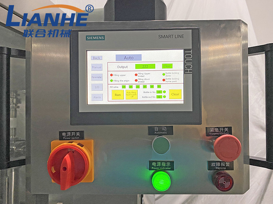 PLC 12 versieht automatische Füllmaschine-Flüssigseife-Dusche gelatieren Lotions-mit einer Kappe bedeckende Kennzeichnungslinie mit einer Düse