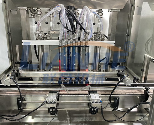 PLC 12 versieht automatische Füllmaschine-Flüssigseife-Dusche gelatieren Lotions-mit einer Kappe bedeckende Kennzeichnungslinie mit einer Düse