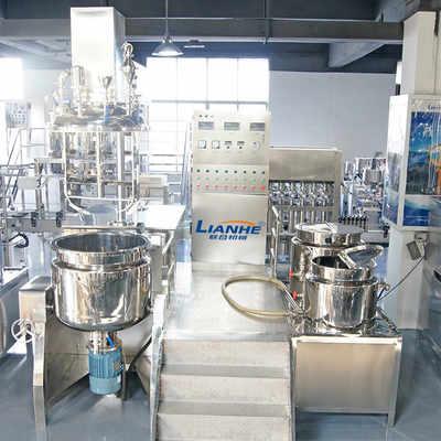 Doppelte Schercreme-Vakuumemulsionsmittel-Mischer-Maschine 120 Grad PLC-Steuerung